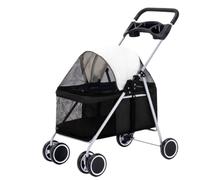 Poussette Chat Poussette pour Chien Transporteur De Voyage De Poussette De Chien De Chat D'animal De Compagnie Avec Des Porte-gobelets, Chariot De Promenade Pliant D'une Capacité De 22Lbs Poussette Ch