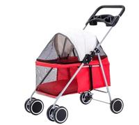 Poussette Chat Poussette pour Chien Transporteur De Voyage De Poussette De Chien De Chat D'animal De Compagnie Avec Des Porte-gobelets, Chariot De Promenade Pliant D'une Capacité De 22Lbs Poussette Ch