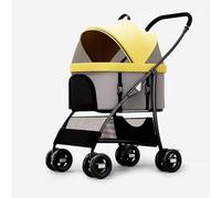 Poussette Chien 3 En 1, Poussette pour Chien pour Chiens de Taille Moyenne et Petite, Portable et Pliable, Ergonomie du Cadre Incurvé