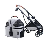 Poussette Chien, Chariot Pour Chien Pliable Et Légère Pour Animaux De Compagnie, Le Panier Peut Être Utilisé Seul(Gray)