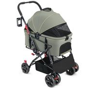 Poussette Chien Chariot Pour Chien Poussette De Voyage Pliante Pour Animaux De Compagnie, Avec Panier De Rangement, Poussettes Pour Chiens Avec Support Détachable Pour Petits Chats Et Chiens Poussette
