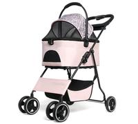 Poussette Chien Chariot Pour Chien Poussette Pliable Pour Chien Avec Support Détachable Poussettes Pour Chat Avec Panier De Rangement Et Porte-gobelet Poussette Chat(B)