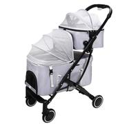 Poussette Chien Chariot Pour Chien Poussette Pliante Pour Chien, Poussettes Pour Chats À 4 Roues Avec Transporteur Amovible, Équipement Pour Animaux De Compagnie Pour Petits Et Moyens Chats, Chiens, C
