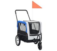 Poussette Chien Chariot Pour Chien Remorque De Vélo 2 En 1 Pour Chien, Poussette Pour Chien Avec Roues Pivotantes À 360 Degrés Pour Chiot, Chien De Petite Et Moyenne Taille, Chat Poussette Chat(Blue)