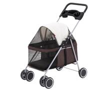 Poussette Chien Poussette Chat Transporteur De Voyage De Poussette De Chien De Chat D'animal De Compagnie Avec Des Porte-gobelets, Chariot De Promenade Pliant D'une Capacité De 22Lbs Poussette Pour Ch