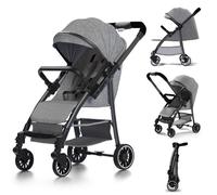 Poussette citadine compacte KITYTETY - De la naissance à 3 ans - Putter double sens, Dossier réglable, Double Frein - Gris