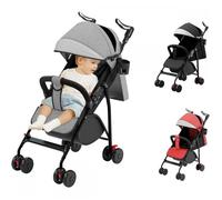 Poussette citadine - XUANYU - 6-48 mois- pliable à une main - Avec panier et habillage pluie - Gris