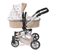 Bayer-Chic Poussette pour poupée combinée 2 en 1 Mika Beige avec oursons