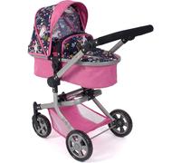 Bayer-Chic Poussette de poupée Mika 2 en 1 – Pliable, réglable 47–80cm – Rose-marine Licorne