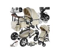tectake® Poussette combinée Pliable 0-36 mois avec Nacelle & Poussette canne Siège sport Panier Harnais 5 points Poussette compacte Poussette voyage Accessoires Bébé Nouveau né Enfant Baby stroller