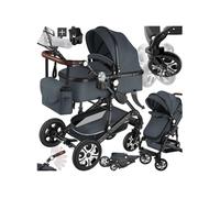 tectake® Poussette combinée Pliable 0-36 mois avec Nacelle & Poussette canne Siège sport Panier Harnais 5 points Poussette compacte Poussette voyage Accessoires Bébé Nouveau né Enfant Baby stroller