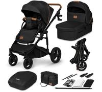 Poussette combinée 2en1 - LIONELO Mari Tour - Jusqu’à 22 kg - Grandes roues - Housse de pluie et plus- Noir