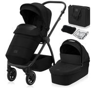 Poussette combinée 2en1 LIONELO Meril - Jusqu'à 22kg - Pack poussette, Nacelle, sac et accessoires - Noir