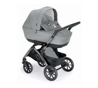 Poussette combinée 3 en 1 Dinamico Smart avec accessoires Gris chiné | Kit complet avec nacelle, siège sport et châssis (0-22 kg). Suspension polyvalente, roues pneumatiques et doublure en coton