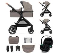 Poussette combinée 3-en-1 Kinderkraft ESME PRO, siège auto MINK PRO 2 i-Size inclus, roues TPE increvables, pliage compact, Beige