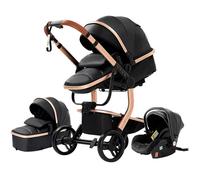 Poussette Combinée 3 en 1 - MARQUE - Modèle - Noir - 4 roues - Pliable - Légère