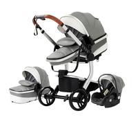 Poussette Combinée 3 en 1 Tricycle Baby Walker Poussette Haute Paysage Pliantes Trolley Bébé Landau pour Bébé 0-36 Mois (grau 518)