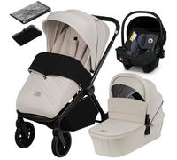 Poussette combinée 3en1 LIONELO Mika Plus - Jusqu'à 22kg - Pack poussette Trio, Nacelle, Siege auto, sac et accessoires - Beige