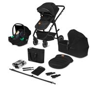 Lionelo Poussette 3 en 1 Bianka – Jusqu'à 22 kg, pack: nacelle, siège auto, sac et accessoires – Noir