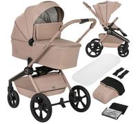 Poussette combinée Duo 2en1 LIONELO Freya - Nacelle - Pliable un clic - Accessoires - Jusqu'à 22 kg - Beige