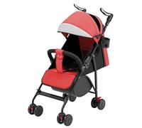 Poussette Combinée/Jusqu'à 25 kg/Siège avec Position Couchée dès la Naissance/Hauteur Réglable/Pliable Compacte/Guidon Réglable en Hauteur/Grandes Roues Tout -A- rouge