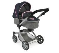 Poussette combinée Mika, gris - bleu foncé