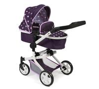 Bayer Chic 2000 Poussette de poupée Mika, Poussette combinée 2 en 1 pour Enfants de 4 à 8 Ans, Stars Violet, 73 x 41 x 82 cm