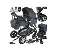 tectake® Poussette combinée Pliable 0-36 mois avec Nacelle & Poussette canne Siège sport Panier Harnais 5 points Poussette compacte Poussette voyage Accessoires Bébé Nouveau né Enfant Baby stroller