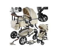 tectake® Poussette combinée Pliable 0-36 mois avec Nacelle & Poussette canne Siège sport Panier Harnais 5 points Poussette compacte Poussette voyage Accessoires Bébé Nouveau né Enfant Baby stroller