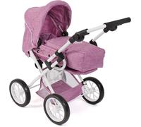 Bayer Chic 2000 Poussette de poupée Leni, Poussette combinée 2 en 1 avec Sac de Transport Amovible, Rose Jean, 560-62, 64 x 37 x 68 cm
