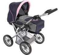 Poussette Combinée Pour Poupée Leni, Bleu Foncé - Gris