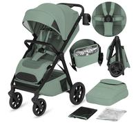 Poussette compacte LIONELO Bett - Sac isotherme - Grandes roues - Ventilation - Couvre-jambes - Moustiquaire - Vert