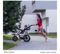 Moby-System Poussette 3 roues Runner Mountain – Siège 5 points, Jusqu'à 15 kg – Noir/Gris