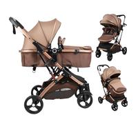 Poussette convertible 2 en 1 avec mode berceau, siège réversible et auvent réglable, poussette pliable pour nouveau-né à 3 ans, design paysager élevé, capacité de 40 kg, pliable à une main K