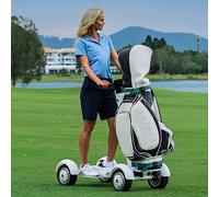 Poussette de golf électrique pliable à 4 roues avec pédale, vitesses avant/arrière, stationnement en pente facile, portée de 40 à 60 km, capacité de charge de 200 kg