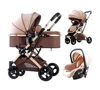 Poussette de luxe 3 en 1 for nouveau-né et tout-petit, landau réversible for nouveau-né, poussette réglable à vue haute for bébé