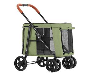Poussette de luxe pour grands animaux de compagnie, design pliable à 4 roues avec berceau amovible, rangement spacieux, supporte jusqu'à 30 kg, idéale pour les grands chiens et chats