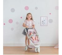 Poussette de poupée 2-en-1, Teamson Kids, rose/gris, 63 X 43 X 70