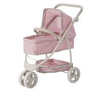 Poussette de poupée 2-en-1, Teamson Kids, rose/gris, 63 X 43 X 70