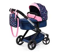Poussette de poupée - BAYER DESIGN - 17016AA - Bleu, Rose - Guidon ajustable - Pour poupées 46 cm