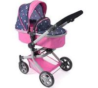 Poussette de poupée combinée 2 en 1 MIKA bleu et rose Papillon Rose G