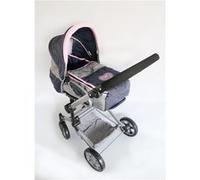 Poussette de poupée combinée JARA gris bleu foncé G
