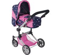 Bayer-Chic Poussette de poupée combinée Jara 587-33 2-en-1 Papillon Bleu marine/rose 4-8 ans