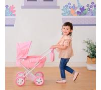 Poussette de poupée jumelle, Teamson Kids, rose/blanc, 56 X 37 X 68