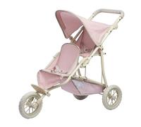 Poussette de poupée jumelle, Teamson Kids, rose/gris, 42 X 87 X 75