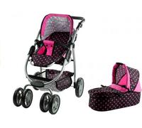 Poussette de poupée - LEAN SPORT - 3810 - 2 en 1 - Couleur Noir - Pour enfants à partir de 3 ans