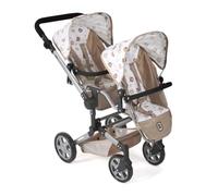 Bayer Chic 2000® Poussette de poupée Linus Duo - Ourson Beige - Poussette Double Pliable - Poignée réglable 50-82 cm - Poupées jusqu'à 50 cm - 4-8 Ans