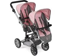 Bayer Chic 2000 Poussette de poupée Linus Duo, Poussette Double pour Enfants de 4 à 8 Ans, mélange Gris, Rose, 690-15