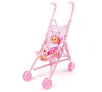 Poussette De Poupée Robuste Et Facile À Plier, Jouet Créatif Et Léger Avec Poupée Mignonne Pour Bébé Fille, Jeu De Rôle D'Allaitement, 1 Ensemble