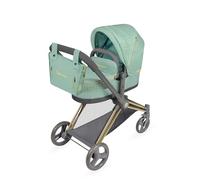Decuevas Coche de muñeca 3x1 plegable - Poussette de poupée 3 en 1 pliable pour poupées jusqu'à 50 cm - Métal, plastique, polyester